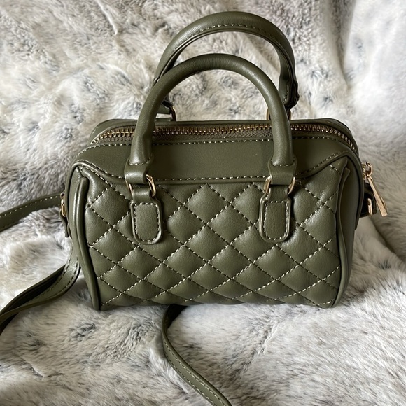 LIKE DREAMS | Olive Green | Quilted |Faux Leather | Mini | Crossbody Bag/Handbag - Picture 6 of 17